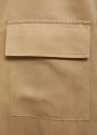 Suede leather-effect overshirt