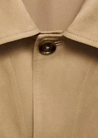 Suede leather-effect overshirt