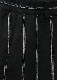 Striped linen-blend Bermuda shorts