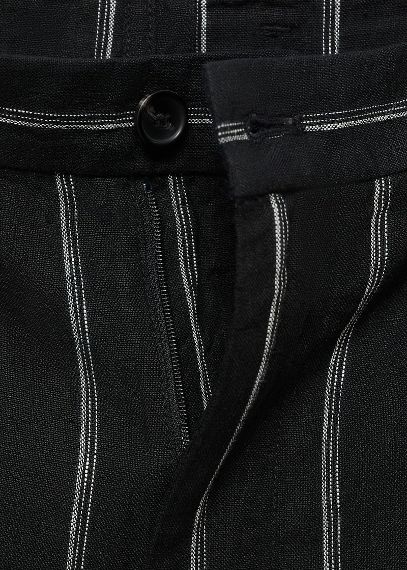 Striped linen-blend Bermuda shorts