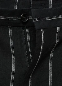 Striped linen-blend Bermuda shorts