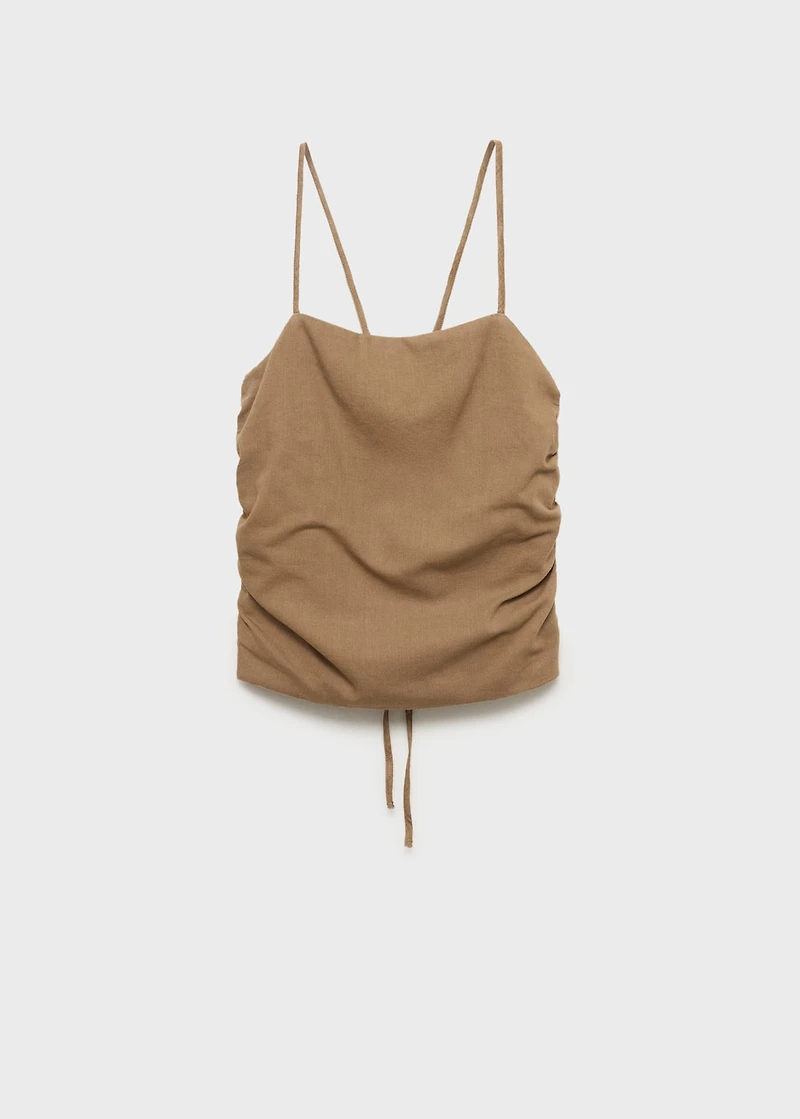 Cross-back draped top