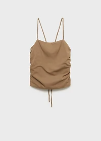 Cross-back draped top