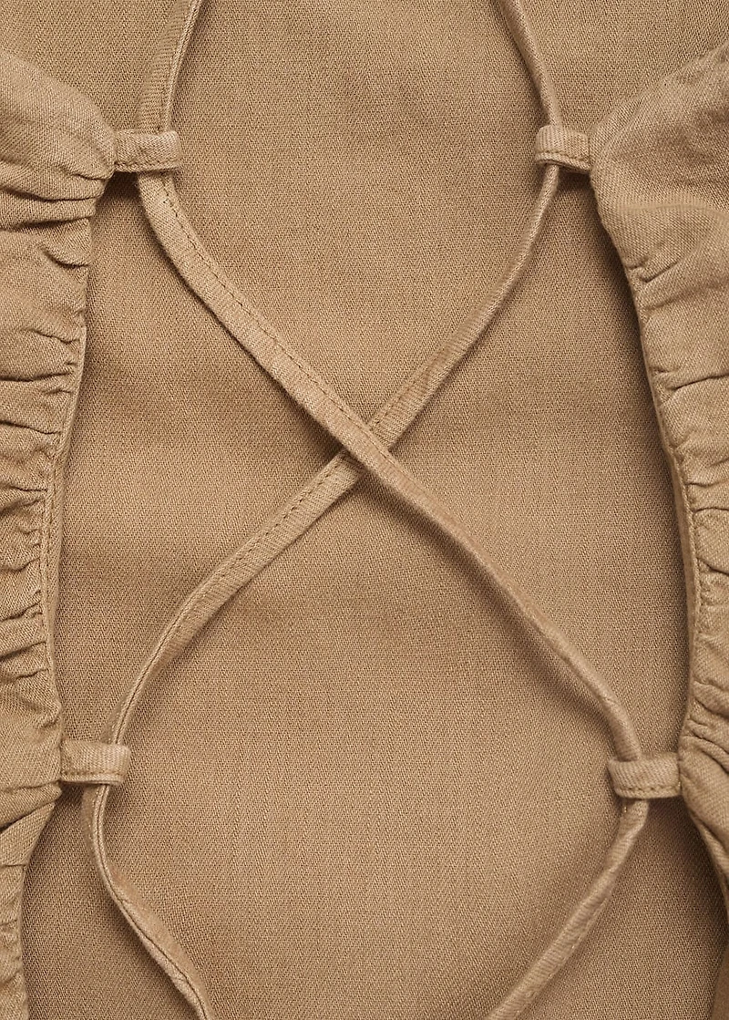 Cross-back draped top