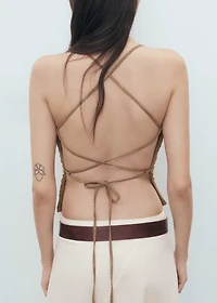 Cross-back draped top
