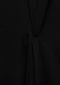 Gathered cotton midi-dress
