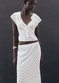 Long polka-dot skirt