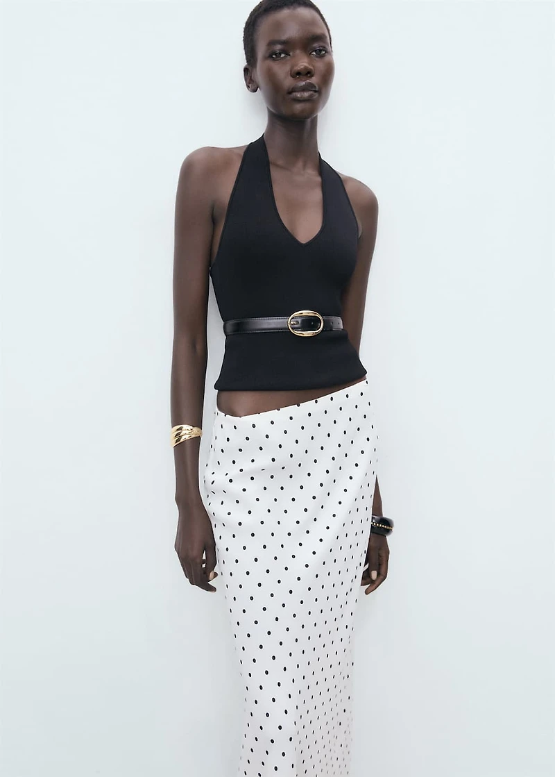 Long polka-dot skirt