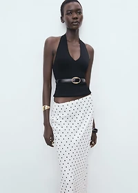 Long polka-dot skirt