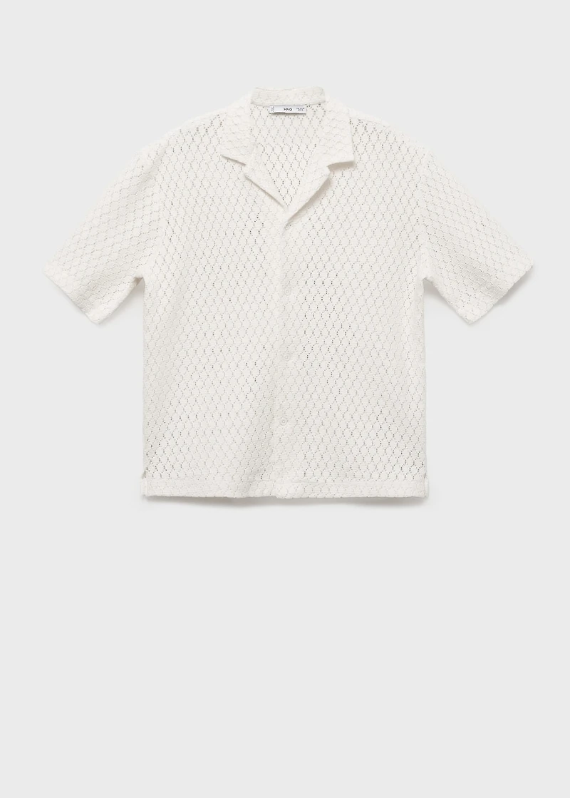 Cotton blouse with lace detail