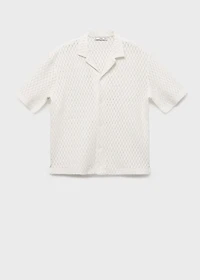 Cotton blouse with lace detail