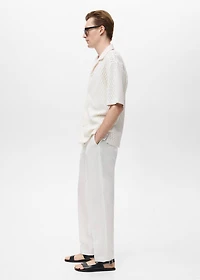 Cotton blouse with lace detail