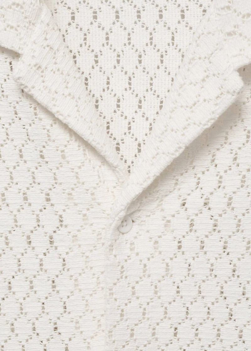 Cotton blouse with lace detail