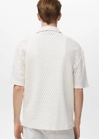Cotton blouse with lace detail