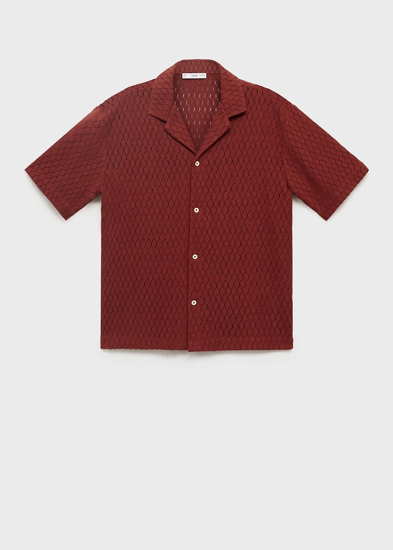 Cotton blouse with lace detail