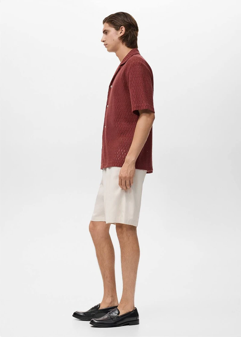 Cotton blouse with lace detail