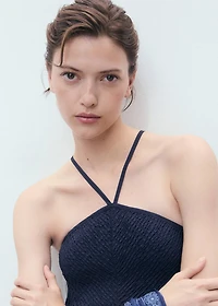 Combined halter-neck dress