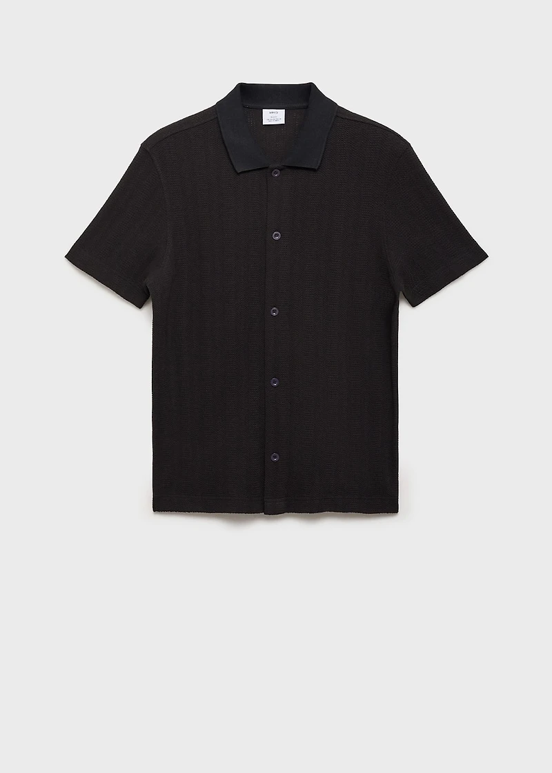 Structured knitted shirt