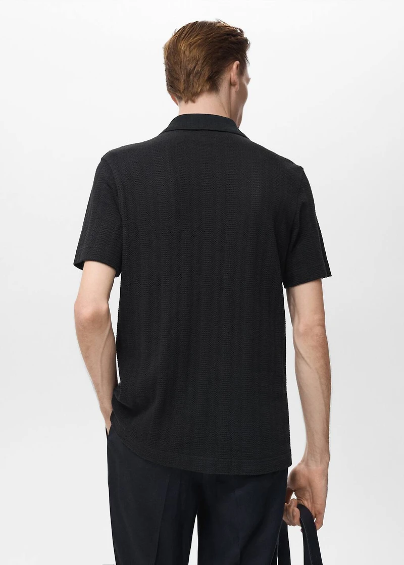 Structured knitted shirt