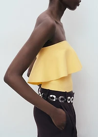 Maxi-ruffle strapless top