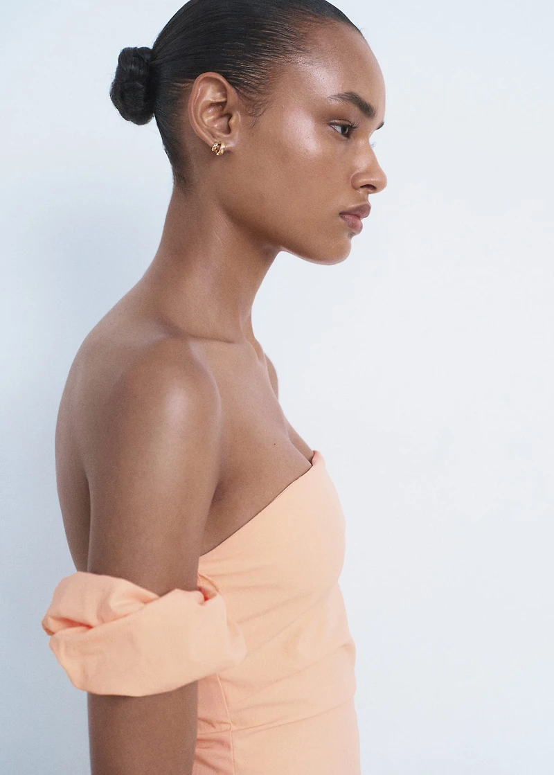 Strapless midi-dress