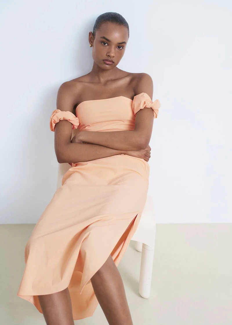Strapless midi-dress