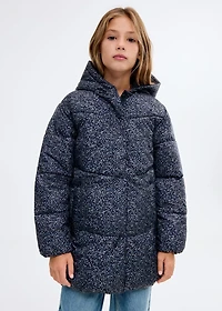 Floral-print coat