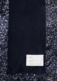 Floral-print coat