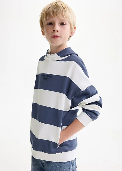 Striped hooded sweatshirt