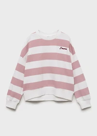 Striped sweatshirt with embroidered detail
