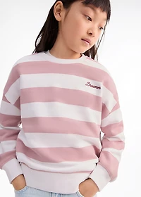 Striped sweatshirt with embroidered detail