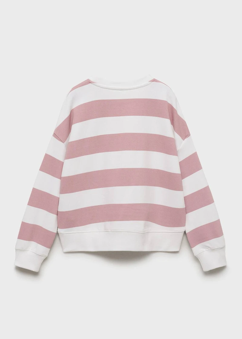 Striped sweatshirt with embroidered detail