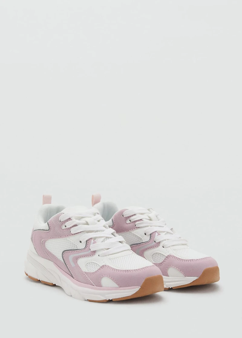 Combined sneakers with laces