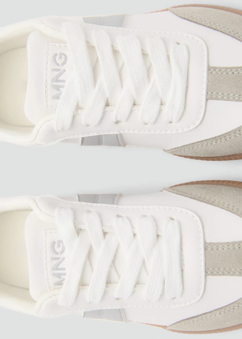 Leather mixed sneakers