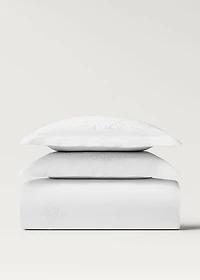 Percale cotton duvet cover with embroidered flowers for 150/160 cm bed