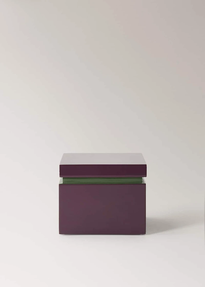 Square two-tone lacquered box