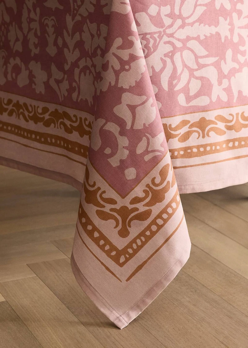 Printed canvas tablecloth for 2 to 4 diners