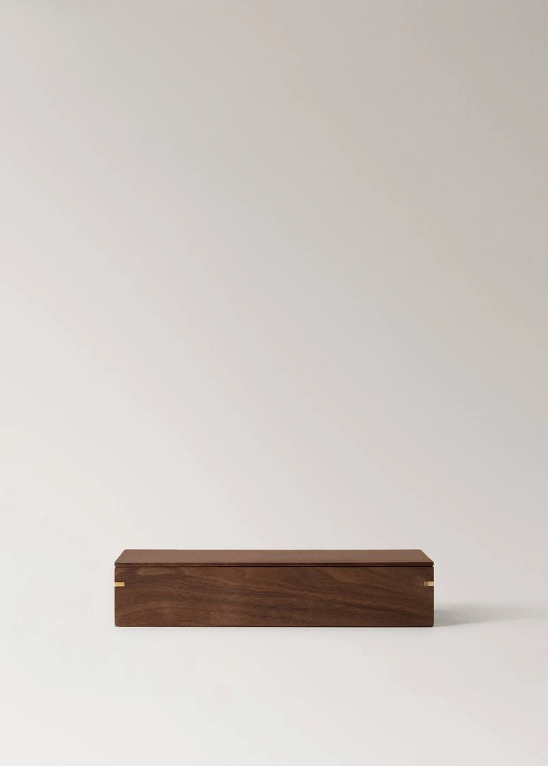 Wooden box with large lid