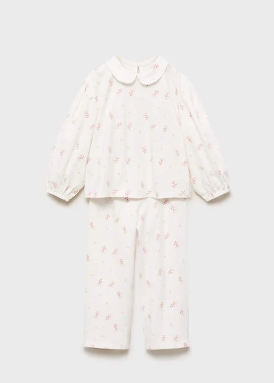 Baby-collar printed pajamas