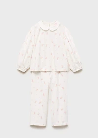 Baby-collar printed pajamas