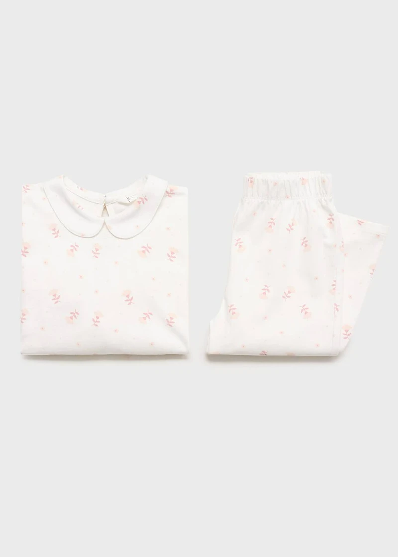 Baby-collar printed pajamas