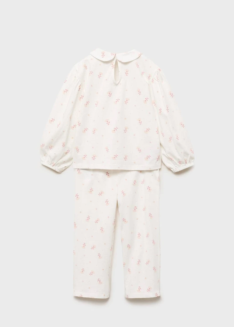 Baby-collar printed pajamas