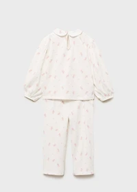 Baby-collar printed pajamas
