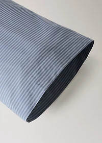 Reversible percale cotton striped pillowcase 45x110 cm