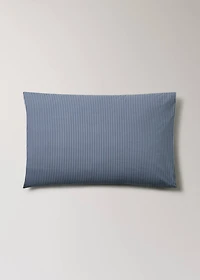 Two reversible percale cotton striped pillowcases 50x75 cm