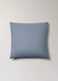 Two reversible percale cotton striped pillowcases 60x60 cm