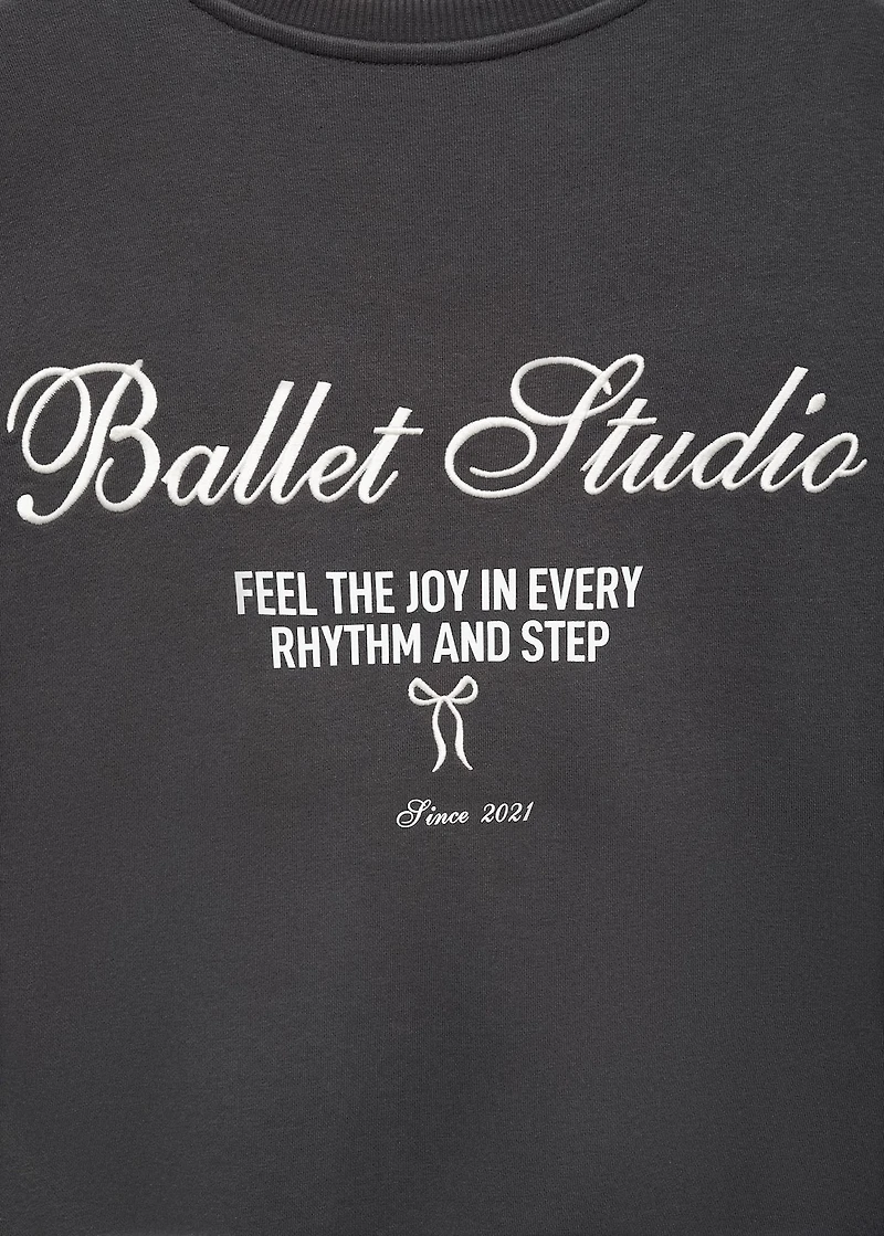 Embroidered message sweatshirt