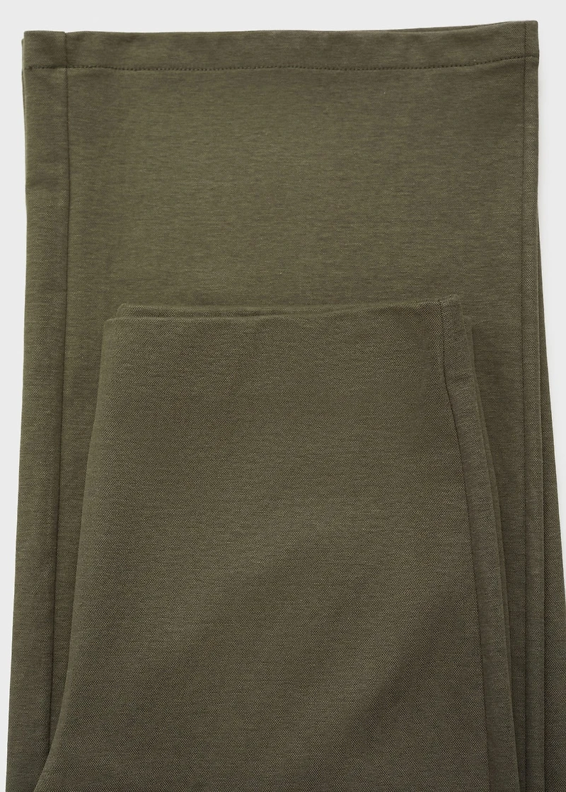 Straight-fit pants with elastic waist