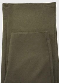 Straight-fit pants with elastic waist
