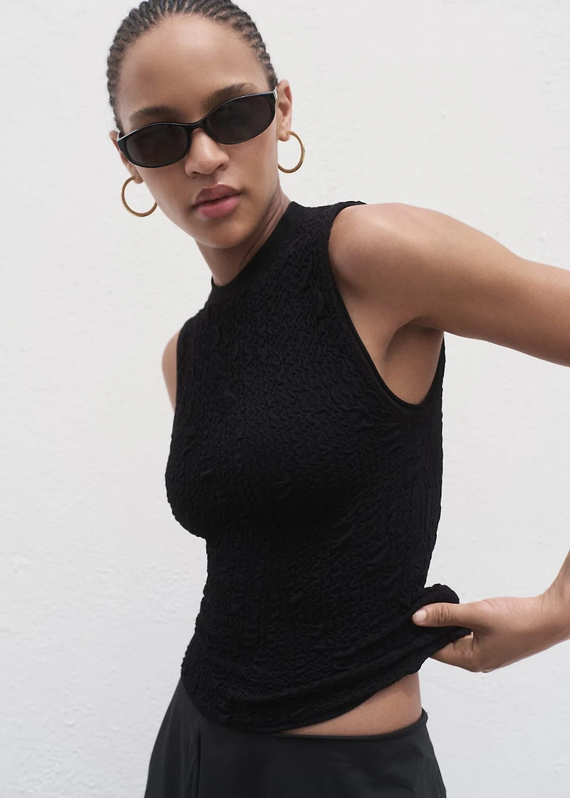 Textured crepe top